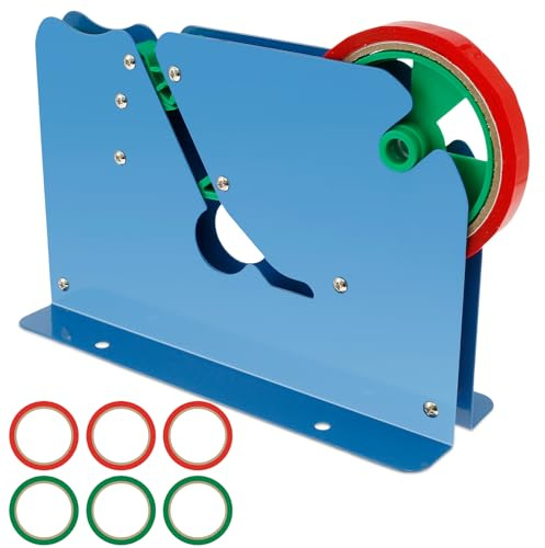Sellador de bolsas de cinta con 6 cintas de sellado de bolsas, sellador de bolsas de plástico, máquina selladora de bolsas de polietileno para embalaje de galletas, pan, pasteles, carne, dispensador