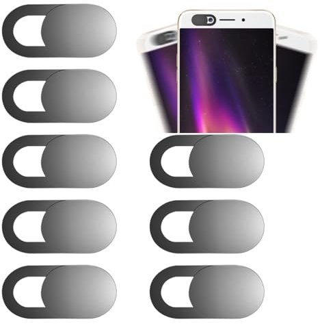 8er Set Webcam Abdeckung, Slider Camera Cover Ultra dünne Webcam Cover Privacy-Schutz Kamera Abdeckung für Laptop, PC, Smartphones, Tablets, etc. - (Schwarz)