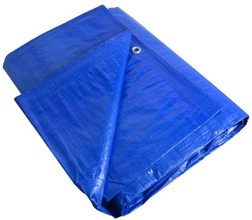 Brawny Heavy Duty Tarpaulin (5.4 x 7m) - Waterproof, Tear-Resistant, UV Resistant - Multi-Purpose Tarp for Outdoor Camping, Construction, or Ground Cover