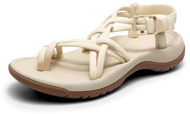 DREAM PAIRS Women's Walking Sandals With Arch Support Elastic Strap Summer Sport Athletic Casual Hiking Outdoor Sandal,Size 10,Nude,DWUMST2510