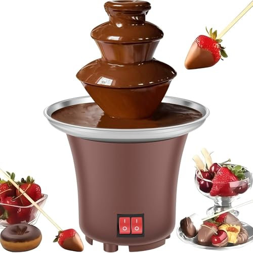 TsoLay 3-Tier Home Chocolate Fountain, 45W Electric Chocolate Fountain Machine, Stainless Steel Chocolate Melt Fondue Machine, Easy To Assemble for Party Wedding Restaurant Buffet