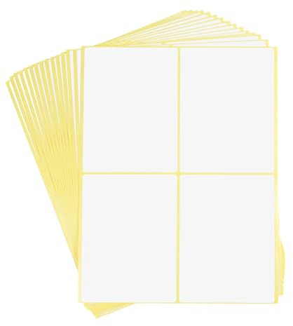 Nynkyon 60 Stück Weiße selbstklebende Etiketten, 76 x 100 mm,klebeetiketten zum beschriften,aufkleber zum beschriften,Geeignet für Schulen und Büros