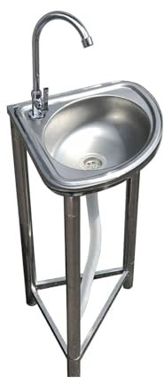 WWERTYY Fregadero de Esquina Triangular, Fregadero de Uso Exterior de Acero Inoxidable de un Solo tazón, Fregadero de Esquina de Cocina pequeño, con Unidad de escurridor y Grifo, para Gar