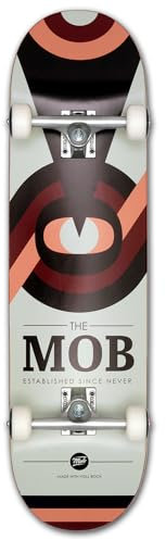 Mob Skateboard Eyechart 8.5 Complete - Komplettboard 32.125 x 8.5 Zoll - Holzboard aus 7 Schichten Ahornholz - fertig montiert - Anfänger und Profi Skateboard für Jugendliche, Erwachsene - Auge
