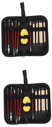 Tofficu 2 Sätze Töpferwerkzeuge Ton Bildhauerei Modelliermasse - modellierwerkzeug modelierwerkzeug Clay Tools DIY Point Bohrer Stift Töpferschnitzwerkzeug Stoff