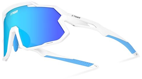 X-TIGER Fahrradbrille Kinder Polarisierte Sportbrille UV400 für Jungen Mädchen Alter von 6-14 Jahre Outdoorsport Sonnenbrille