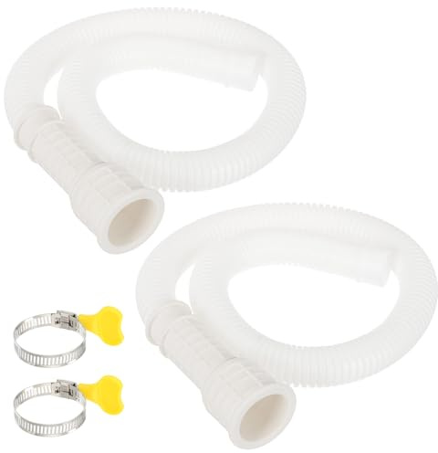 PATIKIL 2 Set 1.64ft Klimaanlagen-Abfluss-Set Schneidbarer Gummiadapter | Universeller AC-Abflussschlauch Verbindungsschlauch, Mit Klemme, Für Mini-Split Luftentfeuchter Wasserhahn