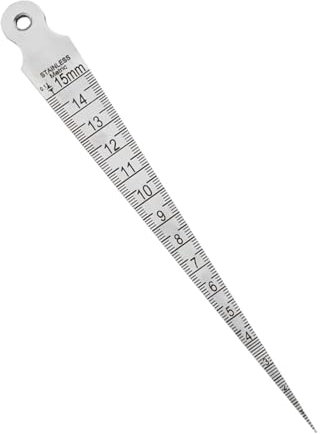 Spessimetro Calibro a cuneo da 1-15 mm Calibro conico for fori di fessura Righello in acciaio inossidabile Calibro conico for ispezione di saldatura Strumento di misura metrico Ine(2mm thickness)