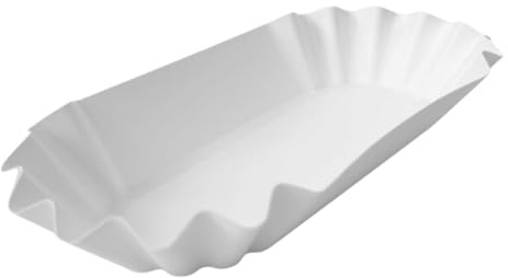 TG-GENT Pommes Schalen 250 Stück KU1 in weiß | 19 x 10 x 3,5cm Pommesschalen aus Pappe & Currywurst Schale | Pappschalen Einweg bzw. Einwegteller für Gastronomie, Events & den privaten Gebrauch