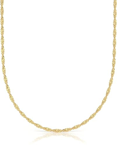 HARJJME Kette Silber 925 Damen Frauen 14K Vergoldete Chain Halskette Silberkette 925 Ohne Anhänger Gold Silber Singapurketten Charm Choker Wasserfest Schmuck Geschenke