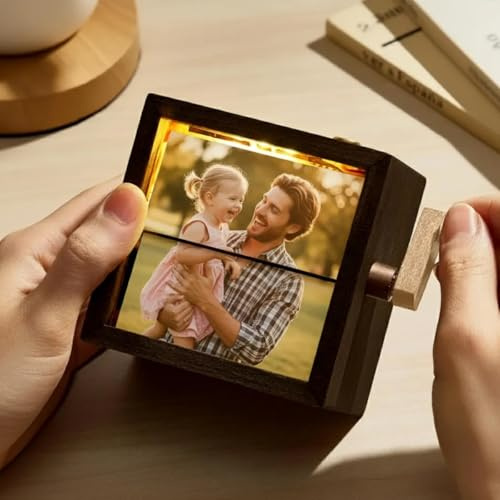 Personalisierter Foto-Daumenkino-Rahmen, Mini-Fotoalbum, Individuell Gestaltete Mechanische, Handbetriebene Bilder-Drehbox Für Familien, Paare, Freunde, Frauen, Wohnkultur