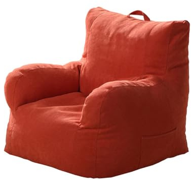 MOTTK Funda para puf sin relleno, puf para adultos, sofá puf para adultos, sofá perezoso para asientos de suelo, muebles de sala de estar (rojo, 76 x 68 x 60 cm)