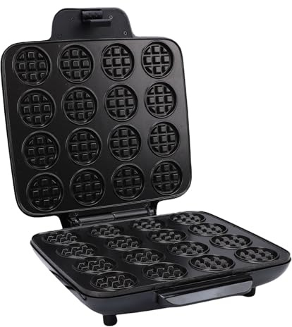 MENDUNER Mini Machine à Gaufres 16 Pièces, Boulanger Antiadhésif pour Restaurants à Domicile, de Chauffage Rapide en Fer à Gaufres (Prise UE 220V)