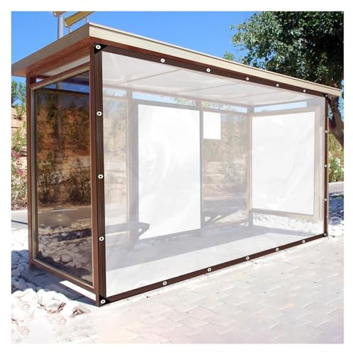 Bâche transparente imperméable – Rideaux transparents très résistants pour terrasse, pergola, porche, serre – 3 x 6 m, idéal pour les plantes