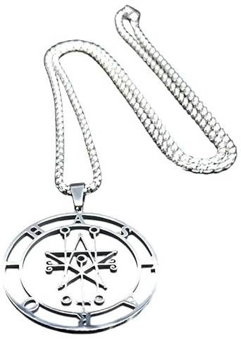 Neu für die Trendige 2025 Astaroth Sigil Goetia Edelstahl Halskette Dämon Siegel Satan Sigil Satanique Patch Pin Schmuck Collier Femme Schmuck Modeaccessoires Kreatives Geschenk