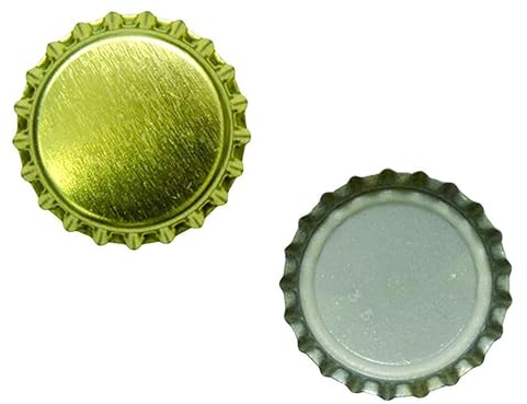 Tappi a Corona in Metallo Dorato, 29 mm, con Guarnizione Interna, 200 Pezzi