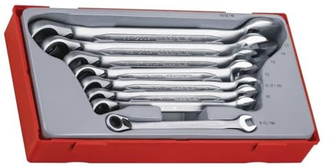 Teng TT6508R Ratchet Combination Spanner Set Metric (8 Pieces)