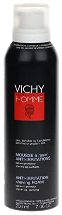 Vichy Homme Sensi Shave Rasierschaum, Für eine glatte, nicht reizende Rasur, Feuchtigkeitsspendend, Gegen Hautirritationen und Rötungen nach der Rasur, 200 ml