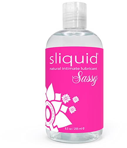 Sliquid Sassy Water-Based Lube - Thick, Long-Lasting Gel, Natural Lube for Women/Men/Couples, Unscented, 8.5 Fl Oz