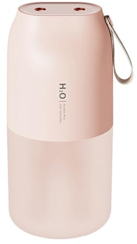 Eighosee Difusor Humidificador de Aire InaláMbrico, Humidificador Recargable con Doble Boquilla, Difusor de Aceites Esenciales, Humidificador, Rosa