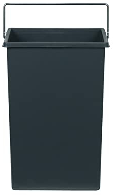 Hailo Inneneimer anthrazit 10L | Kunststoff mit Henkel | Ersatz-Inneneimer für Abfallsammler Terzett | Maße 226 x 154 x 340 mm | Eimer für Einbaumülleimer | stabil und pflegeleicht
