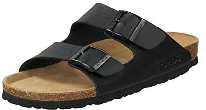 Rohde GRADO Herren, Männer, Pantoletten, Slipper,Slides,Sandalen,Sommerschuhe,Freizeitschuhe,Sandalen,Freizeitschuhe,SCHWARZ,43 EU