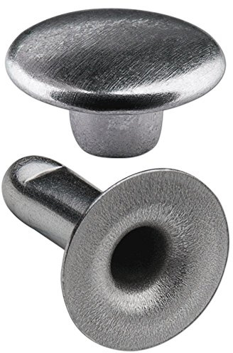 Hoppe & Masztalerz 100 Doppel-Hohlnieten Ziernieten 2-teilig 11mm „11/12” aus Eisen (nickelfrei), Finish: Nickel-glänzend