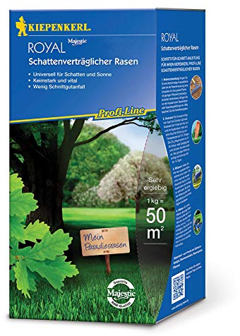 Kiepenkerl - Profi-Line Royal Rasensamen- Schattenverträglicher Rasen (Premium-Qualitätsrasen, Schnellkeimend & Hochbelastbar (1 kg)