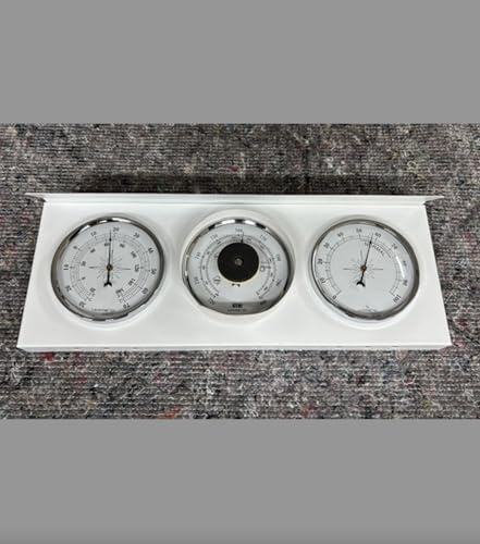 Nautische Wetterstation, Barometer und Wetterstation für den Außenbereich, 23 cm, AS270616 mit 3 Uhren, Thermometer, Hygrometer, Barometer.