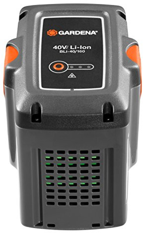 Gardena System Akku BLi-40/160: Zubehör für viele Gardena Trimmer, Bläser und Heckenscheren, 40 V Akkuleistung mit 4.2 Ah Kapazität, Ladezeit 2 h 20 min, LED Ladezustandsanzeige (9843-20)