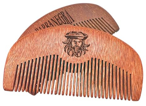 Barbanegra Beard and Mustache Wood Comb, Perfect for Balms and Oils, Anti-Static, Pocket Size for all types of Beards.