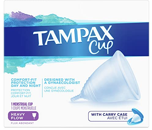 Tampax Copa Menstrual Flujo Abundante, Protección Comfort-Fit Día y Noche, Fabricada 100% con Silicona Médica, Testada Clínicamente, Fácil de limpiar, Reutilizable, Incluye Funda de Transporte