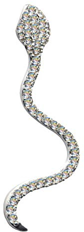 KETTENANHÄNGER Schlange/Echt Silber 925 mit Zirkonia/Jugendstil Design/Steinarbe: klar weiss/modern cool trendy hip/Online Shop Schmuck kaufen / 51029