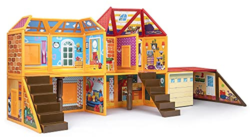 Playmags Originalfärgade magnetiska kakeluppsättning, starkaste magneter Byggstenar för barn, kreativitet och utbildningsbyggnadsleksaker för barn, stamgodkänd (magnetiskt lekhus)