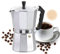 FainFun Cafetera Italiana Induccion, Cafetera Induccion 2 Tazas, Cafetera Italiana 2 Tazas, Cafetera Express Moka, para Estufa de Gas, Estufa de Cerámica Eléctrica, Aluminio, Color Plata