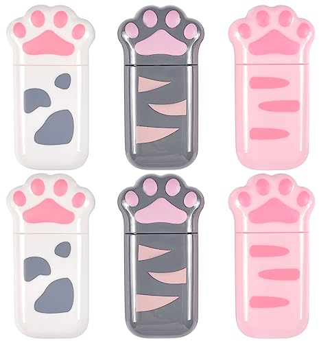 6 Stück Korrekturroller Mini,6m x 5mm Katzenpfoten-Korrekturband,Korrekturmaus,Tipex maus roller,kawaii schulsachen,Pocket Mouse Correction Tape für Studenten Büro Schule