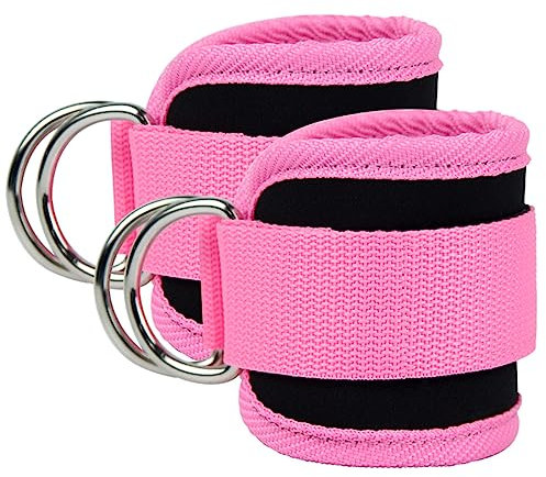Correas de tobillo bandas de resistencia de tobillo puños de muñeca correas acolchadas ajustables fitness glúteos Kickback anillo en D para máquina de cable gimnasio pie pierna entrenamiento soporte