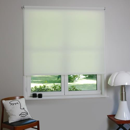 MADECOSTORE Store Enrouleur tamisant Automatique - Blanc - L94 x H190cm