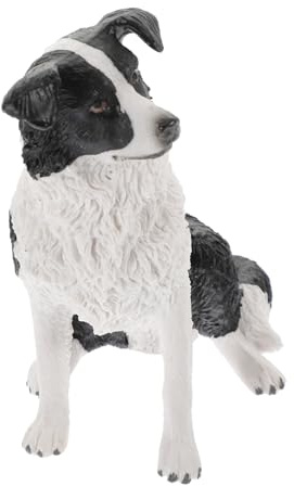 MAGICLULU Border Collie Hundemodell Aus Kunstharz Realistisches Simulationshundemodell Lebensechte Tierfigur Für Kinder Mini-Hausdekor Tischdekoration Pädagogisches Spielzeug 11.80 X 9.00 X 7.00 cm