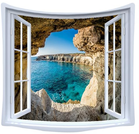 XIUYINHS Tapisserie murale nature forêt paysage, tapisserie d'arbre de montagne, pour la maison, le bureau, le dortoir, décoration intérieure et extérieure grande taille 150 cm (l) x 150 (L) GTCH (77)