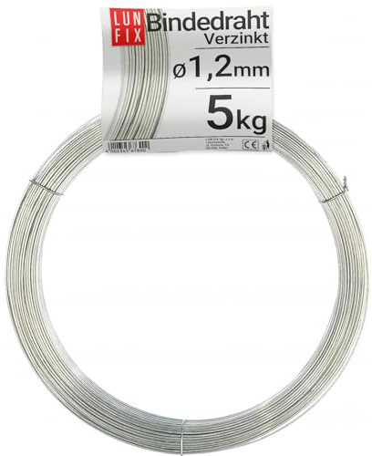 LUN FIX Spanndraht 1,2mm 530m Verzinkt Gartendraht Weidedraht Bindedraht | Zaun Draht für Maschendrahtzaun Montagedraht Rolle Wildzaun Gartenzaun