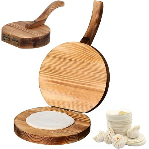 Wooden Tortilla Press Maker Manual Dumpling Dough Pressing Tool Roti Chapati Maker for Home Kitchen Restaurant Round wooden tortilla press maker