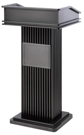 Rednerpult aus Edelstahl, Standing Desk mit Ablagefläche Modernes Rednerpult für Klassenzimmer, Konferenz, Hochzeit 59 x 47 x 112 cm(Black)