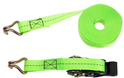 Hihaha Ratchet Tie Down Straps/Heavy Duty Tensioning Belts Motorcycle Trailer Trucks Cargo/Adjustable 800kg 1x 26' / 1 Set Green