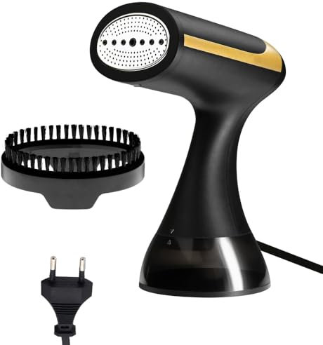 Dampfglätter, 2-in-1 Hand Dampfbürste Dampfglätter, 1500 W Schnellaufheizbügeleisen mit 350ml Wassertank und Bürste für Zuhause, Büro, Reisen