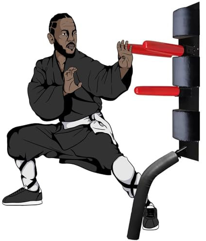 XMWOEIX Wing Chun Holzpuppe Wing Chun Holzpuppe Training Kampfsport, Ip Man Tai Chi Trainingsgerät Wandhalterung, Standtraining Arme Bein Gerät für Outdoor Indoor