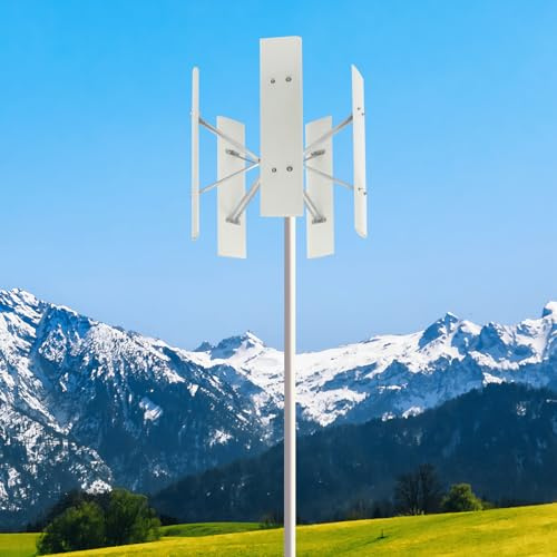 Vertikale Windturbine, 500W 24V Windturbine, Windturbine mit Vertikaler Achse,Vertikaler Windturbine Generator mit Controller Windrad Windkraftanlage und 5 Flüge