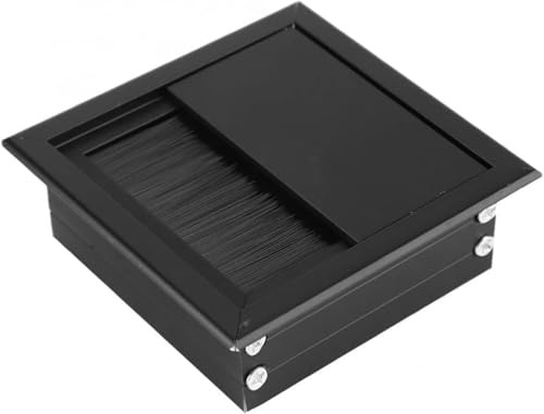 Pasacables for escritorio, 1 pieza, rectangular, de aleación de aluminio, for mesa, escritorio, con herramienta de cepillo