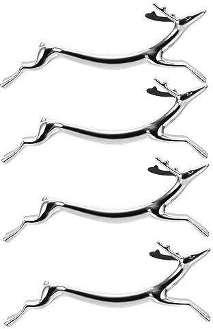 ABOOFAN Porte-Couverts en Alliage de 4 Pièces Supports Décoratifs pour Baguettes Cuillères et Couteaux Design de Faon Pratique pour Table Dîners