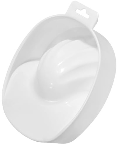 NOLITOY Bol de Trempage pour Ongles Bol Manucure, Bac de Trempage Main en Plastique Blanc, Récipient Dissolvant pour Enlever Vernis Semi Permanent Faux Ongles Salon et Domicile